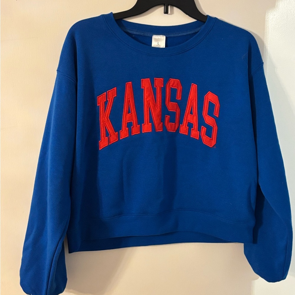 Kansas KU Jayhawks NWT Women's Cropped Sweatshirt Large